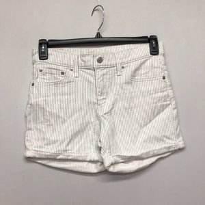 Levi's Women Mid Length Shorts Size 28 Striped Cotton Blend M127 -18
